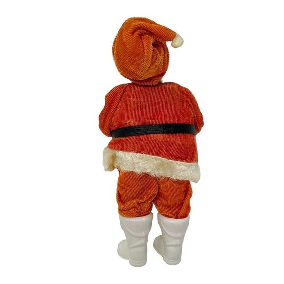 VTG Rubber Face Santa Suit Plastic Boots 10" Bendable Arms Faded Japan - Picture 3 of 8